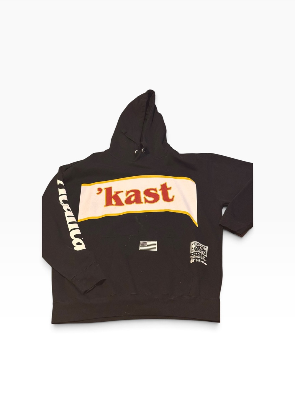 Mitchell & Ness Black Hoodie with 'kast' Chest Graphic